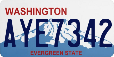 WA license plate AYE7342