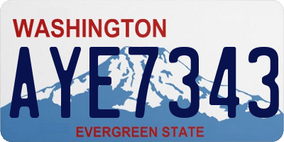 WA license plate AYE7343