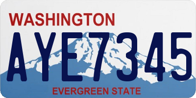 WA license plate AYE7345