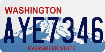 WA license plate AYE7346