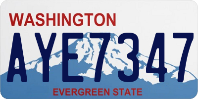 WA license plate AYE7347