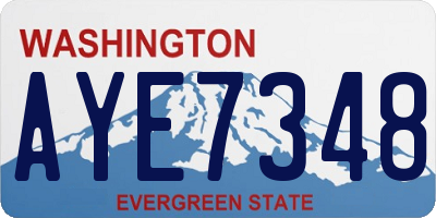 WA license plate AYE7348