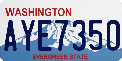 WA license plate AYE7350