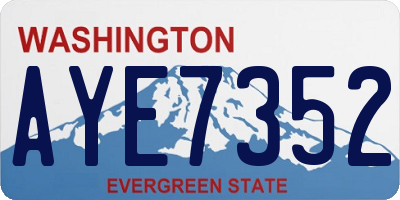 WA license plate AYE7352