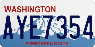 WA license plate AYE7354