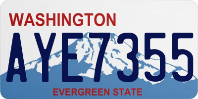 WA license plate AYE7355