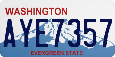 WA license plate AYE7357