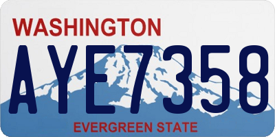 WA license plate AYE7358