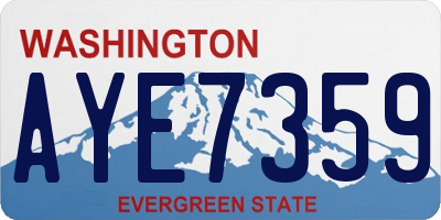 WA license plate AYE7359