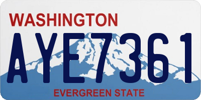 WA license plate AYE7361