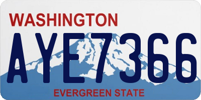WA license plate AYE7366
