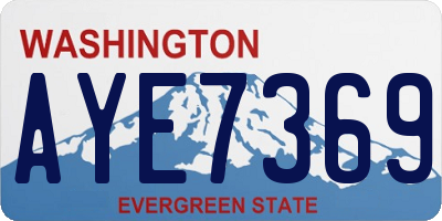 WA license plate AYE7369