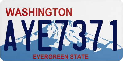 WA license plate AYE7371