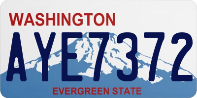 WA license plate AYE7372