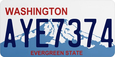 WA license plate AYE7374