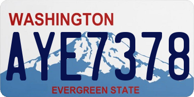 WA license plate AYE7378