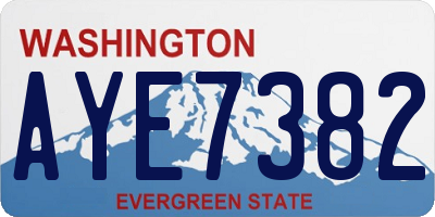 WA license plate AYE7382