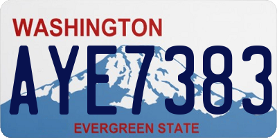 WA license plate AYE7383