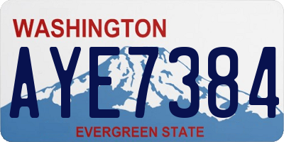 WA license plate AYE7384