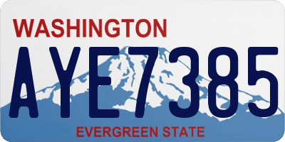 WA license plate AYE7385