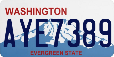 WA license plate AYE7389