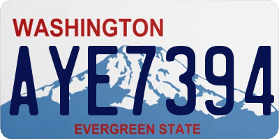 WA license plate AYE7394