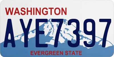 WA license plate AYE7397