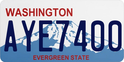 WA license plate AYE7400