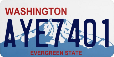 WA license plate AYE7401