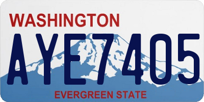 WA license plate AYE7405