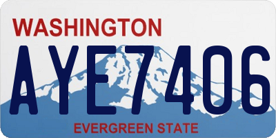WA license plate AYE7406