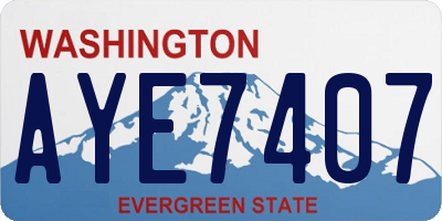 WA license plate AYE7407