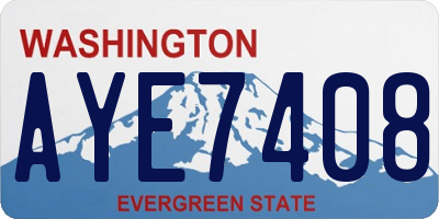WA license plate AYE7408