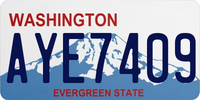 WA license plate AYE7409