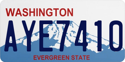 WA license plate AYE7410