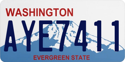 WA license plate AYE7411