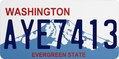 WA license plate AYE7413