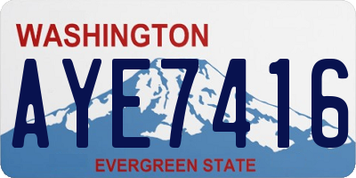 WA license plate AYE7416