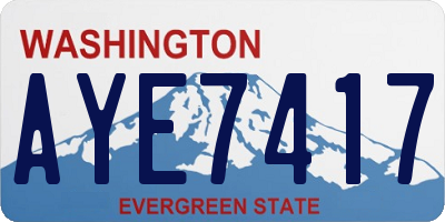 WA license plate AYE7417
