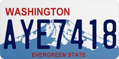 WA license plate AYE7418