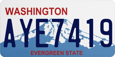 WA license plate AYE7419