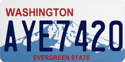 WA license plate AYE7420