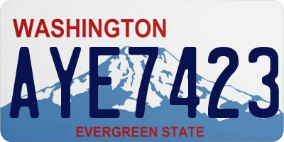 WA license plate AYE7423