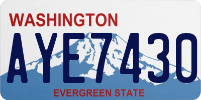 WA license plate AYE7430