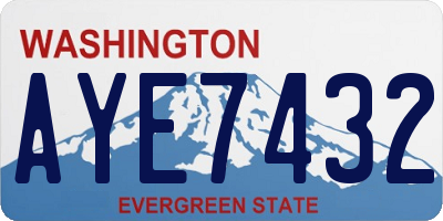 WA license plate AYE7432