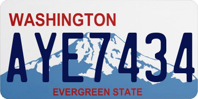 WA license plate AYE7434