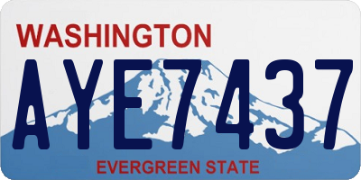 WA license plate AYE7437