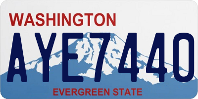 WA license plate AYE7440