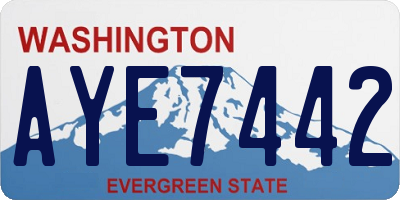 WA license plate AYE7442