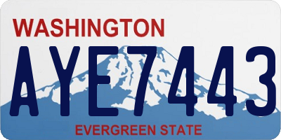 WA license plate AYE7443